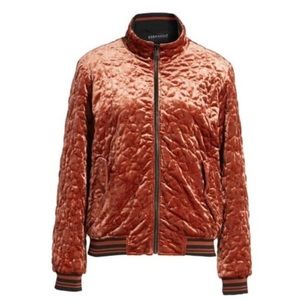 Bernardo pink velvet bomber jacket